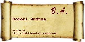 Bodoki Andrea névjegykártya